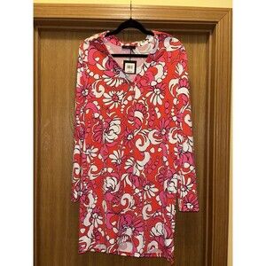 Trina Turk Kamryn Floral Scroll Mini Polo Dress Women's Large Pink New